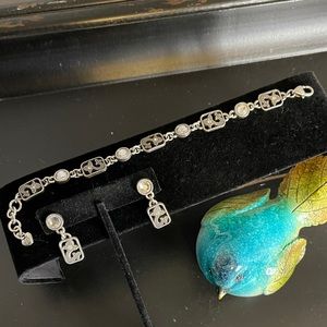 Brighton filigree link bracelet and earrings